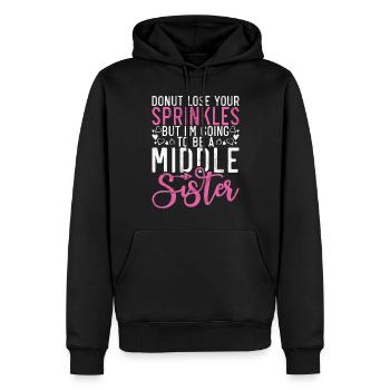 Middle Sister Gifts - Men’s Premium Organic Hoodie - black - Front - Nico (187cm)
