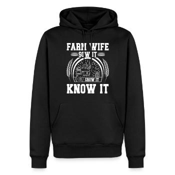 Ferme Femme Ferme Petite amie Agriculteurs Femme Campagne Ferme - Sweat à capuche Premium bio Homme - noir - Devant - Nico (187cm)
