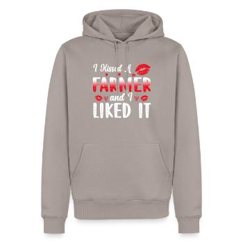 Ferme Femme Ferme Petite amie Agriculteurs Femme Campagne Ferme - Sweat à capuche Premium bio Homme - taupe - Devant - Nico (187cm)