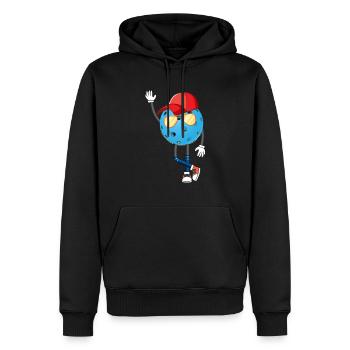 Drôle De Floorball Joueur Drôle De Floorball Mâle - Sweat à capuche Premium bio Homme - noir - Devant - Nico (187cm)