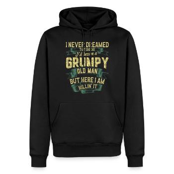 Grumpy Old Man Rentner Vatertag Großvater Geschenk - Männer Premium Bio Hoodie - Schwarz - Vorne - Nico (187cm)
