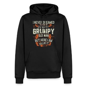 Grumpy Old Man Vatertag Großvater Rentner Geschenk - Männer Premium Bio Hoodie - Schwarz - Vorne - Nico (187cm)