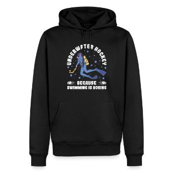 Unterwasserhockey, Weil Das Schwimmen Langweilig - Männer Premium Bio Hoodie - Schwarz - Vorne - Nico (187cm)