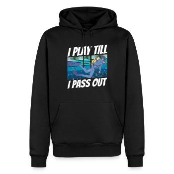 "Ich Spiele, Bis Ich Ohnmächtig Werde" - Männer Premium Bio Hoodie - Schwarz - Vorne - Nico (187cm)