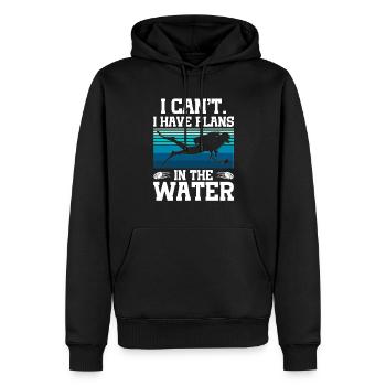 "Ich Kann Nicht Pläne Im Wasser" Unterwasserhockey - Männer Premium Bio Hoodie - Schwarz - Vorne - Nico (187cm)