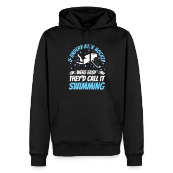 Wenn Unterwasserhockey Einfach Wäre, Würden Sie - Männer Premium Bio Hoodie - Schwarz - Vorne - Nico (187cm)