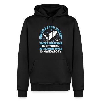 Les buts de but de hockey subaquatique sont obligatoires - Sweat à capuche Premium bio Homme - noir - Devant - Nico (187cm)