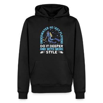 Unterwasserhockey Machen Es Tiefer Und Mit Mehr - Männer Premium Bio Hoodie - Schwarz - Vorne - Nico (187cm)