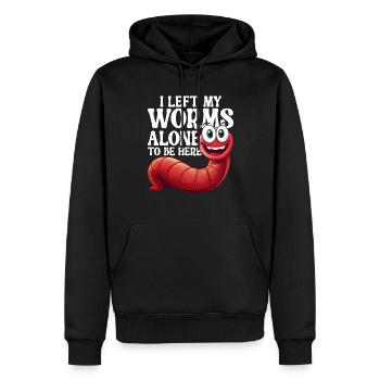 Élevage de vers Éleveurs de vers Vermiculture - Sweat à capuche Premium bio Homme - noir - Devant - Nico (187cm)