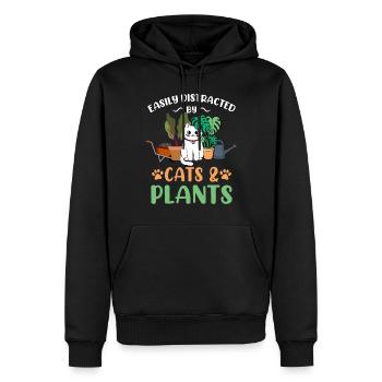 Chats Plantes Plantes De Jardin Amoureux Des Plantes - Sweat à capuche Premium bio Homme - noir - Devant - Nico (187cm)