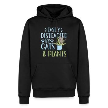 Chats Plantes Plantes De Jardin Amoureux Des Plantes - Sweat à capuche Premium bio Homme - noir - Devant - Nico (187cm)