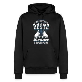 So Sieht Der Beste Kleine Bruder Der Welt Aus - Männer Premium Bio Hoodie - Schwarz - Vorne - Nico (187cm)