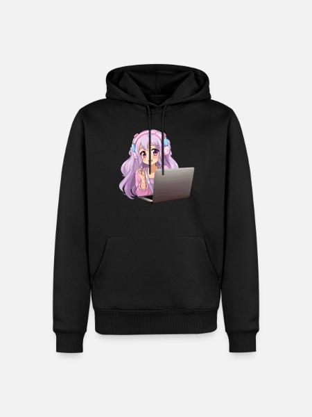 Kawaii Girl Anime en Gaming Anime Liefhebber - Mannen Premium Bio hoodie - zwart