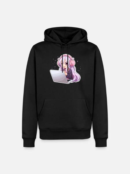 Kawaii Girl Anime ja Gaming Anime Lover - Premium luomulaatuinen miesten huppari - musta