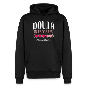 Doula Travailleuse à la naissance Doula étudiante - Sweat à capuche Premium bio Homme - noir - Devant - Nico (187cm)