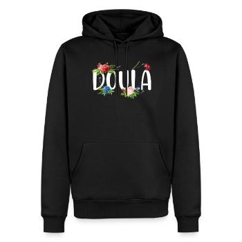 Doula Naissance Travailleur Fleur - Sweat à capuche Premium bio Homme - noir - Devant - Nico (187cm)