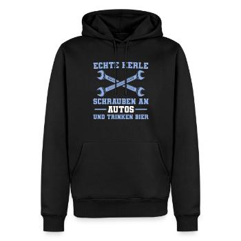 Autoschrauber Kfz Mechatroniker - Männer Premium Bio Hoodie - Schwarz - Vorne - Nico (187cm)