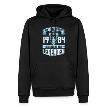 40 Geburtstag Jahrgang 1984 Jubiläum Geschenk - Männer Premium Bio Hoodie - Schwarz - Vorne - Nico (187cm)