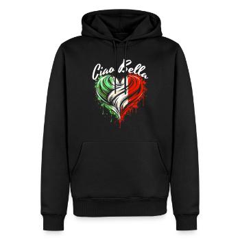 Ciao Bella - Männer Premium Bio Hoodie - Schwarz - Vorne - Nico (187cm)