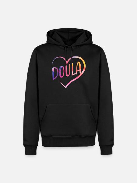 Doula Birth Worker Coeur - Sweat à capuche Premium bio Homme - noir