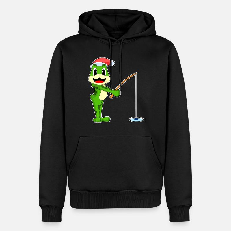 Grenouille de Noël Pêche - Sweat à capuche Premium bio Homme - noir