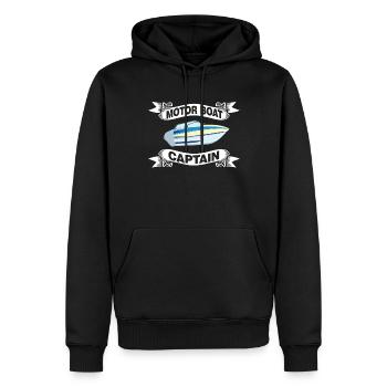 Bateau à moteur - Capitaine Bateau à moteur du lac Boater - Sweat à capuche Premium bio Homme - noir - Devant - Nico (187cm)