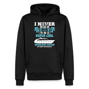 Bateau à moteur - Capitaine Bateau à moteur du lac Boater - Sweat à capuche Premium bio Homme - noir - Devant - Nico (187cm)