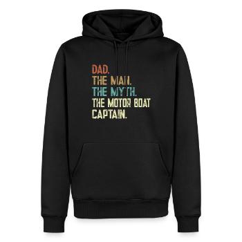 Bateau à moteur - Capitaine Bateau à moteur du lac Boater - Sweat à capuche Premium bio Homme - noir - Devant - Nico (187cm)