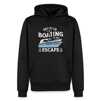 Bateau à moteur - Capitaine Bateau à moteur du lac Boater - Sweat à capuche Premium bio Homme - noir - Devant - Nico (187cm)