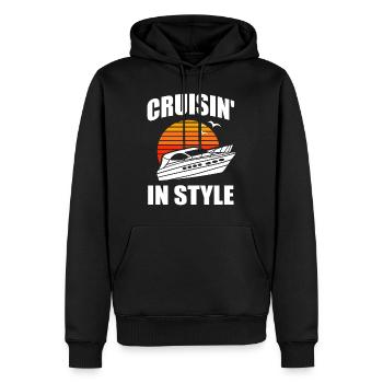Bateau à moteur - Capitaine Bateau à moteur du lac Boater - Sweat à capuche Premium bio Homme - noir - Devant - Nico (187cm)