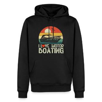 Bateau à moteur - Capitaine Bateau à moteur du lac Boater - Sweat à capuche Premium bio Homme - noir - Devant - Nico (187cm)