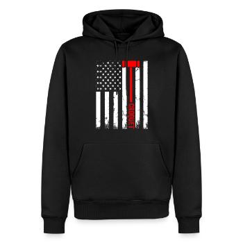 Jeu de croquet Croquet Sport Croquet US Flag Croquet - Sweat à capuche Premium bio Homme - noir - Devant - Nico (187cm)