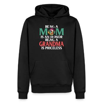 Cadeaux grand-mère - Sweat à capuche Premium bio Homme - noir - Devant - Nico (187cm)