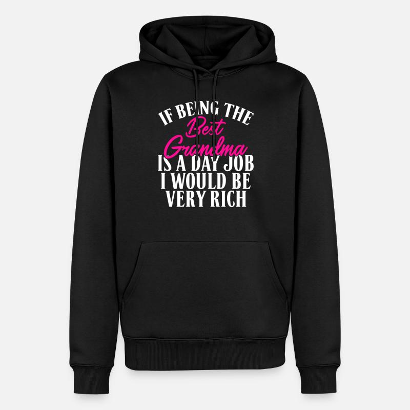 Cadeaux grand-mère - Sweat à capuche Premium bio Homme - noir
