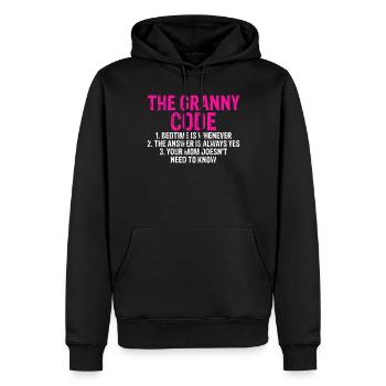 Cadeaux grand-mère - Sweat à capuche Premium bio Homme - noir - Devant - Nico (187cm)