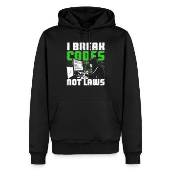 Ethical Hacker I Break Codes Not Laws - Men’s Premium Organic Hoodie - black - Front - Nico (187cm)
