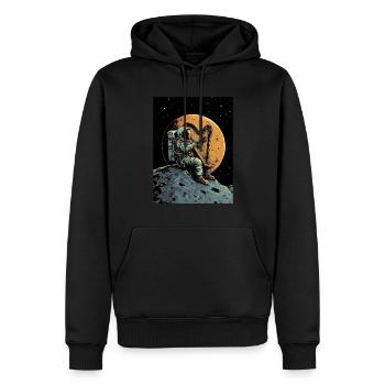 Astronaut playing Harp - Männer Premium Bio Hoodie - Schwarz - Vorne - Nico (187cm)