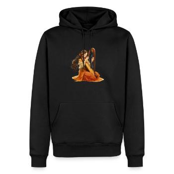 Harp playing - Männer Premium Bio Hoodie - Schwarz - Vorne - Nico (187cm)