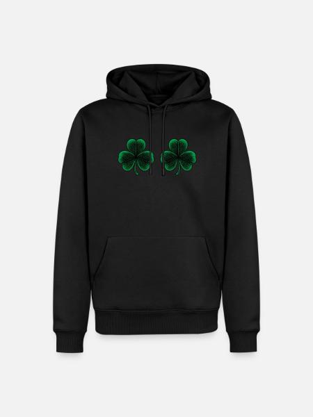 Kleeblatt Brüste - Männer Premium Bio Hoodie - Schwarz
