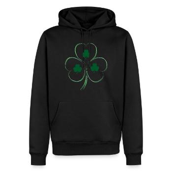 Heart Three-Leaf Clover - Men’s Premium Organic Hoodie - black - Front - Nico (187cm)
