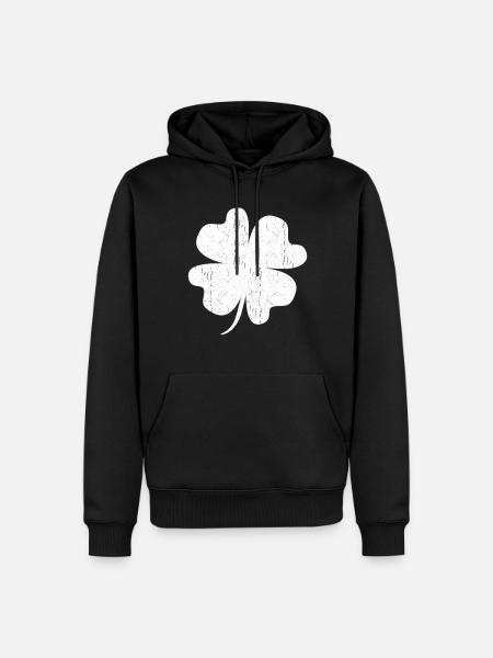Shamrock White Lucky Charm - Men’s Premium Organic Hoodie - black