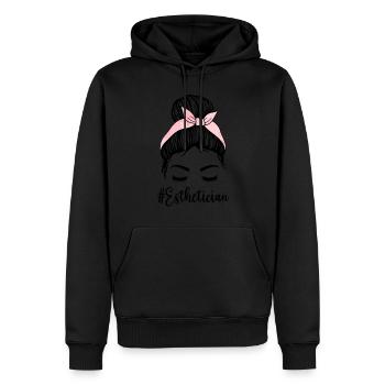 Esthéticienne, Soins de la peau, Thérapeute de la peau - Sweat à capuche Premium bio Homme - noir - Devant - Nico (187cm)