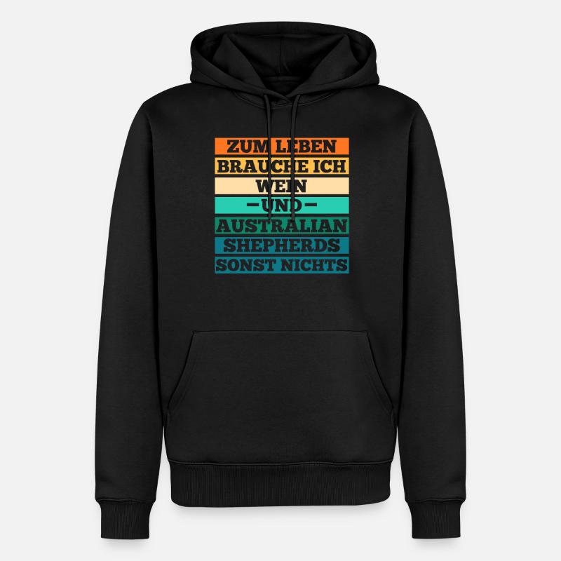 Wein Australian Shepherd Hund Aussie - Männer Premium Bio Hoodie - Schwarz