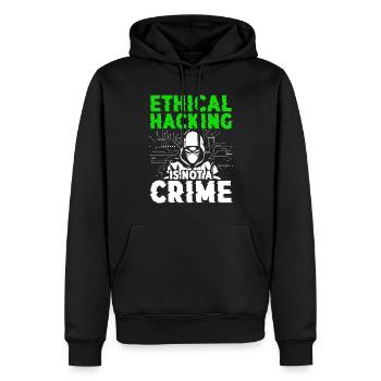 Le piratage éthique n’est pas un crime - Sweat à capuche Premium bio Homme - noir - Devant - Nico (187cm)