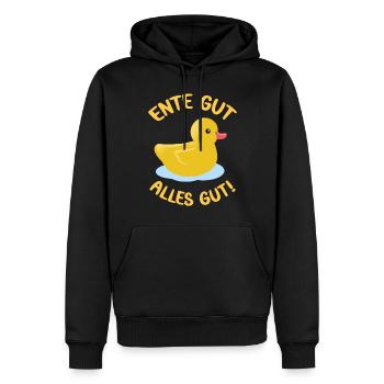 Ente gut alles gut lustige Enten Sprüche süße Ente - Männer Premium Bio Hoodie - Schwarz - Vorne - Nico (187cm)