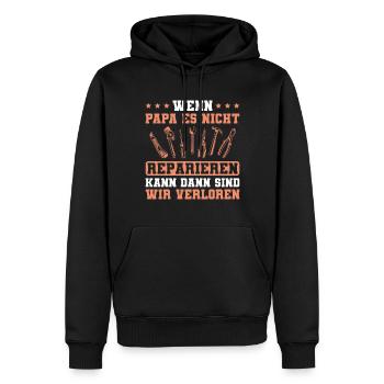 Handwerker Papa Vatertag - Männer Premium Bio Hoodie - Schwarz - Vorne - Nico (187cm)