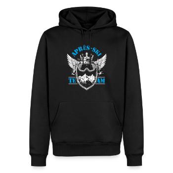 Après-ski Équipe Dire Armoiries Vacances Au Ski - Sweat à capuche Premium bio Homme - noir - Devant - Nico (187cm)