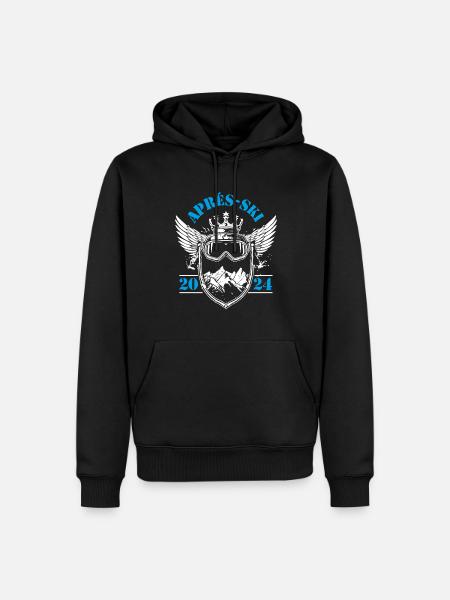 Soirée après-ski 2024 - Sweat à capuche Premium bio Homme - noir