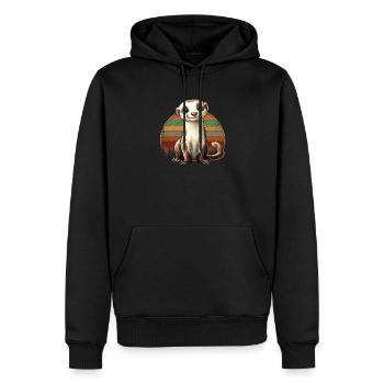 ferret illustration - Männer Premium Bio Hoodie - Schwarz - Vorne - Nico (187cm)