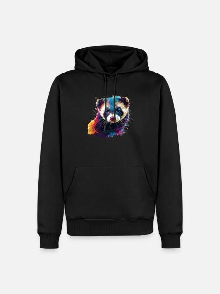 ferret illustration - Männer Premium Bio Hoodie - Schwarz